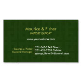 緑の抽象芸術 モダン マグネット名刺 (正面)