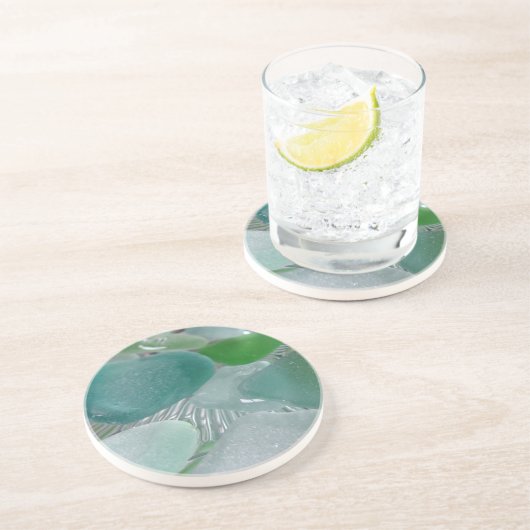 緑の振動緑海ガラス コースター (側面)