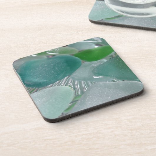 緑の振動緑海ガラス コースター (左側)