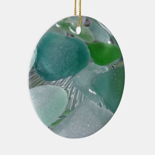 緑の振動緑海ガラス セラミックオーナメント (右)