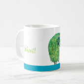 緑の掘り進むフクロウの沿岸芸術 コーヒーマグカップ (正面左)