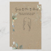 緑の推測ザドレスブライダルシャワーゲーム (正面/裏面)