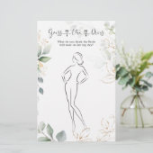 緑の推測ザドレスブライダルシャワーゲーム 便箋 (スタンド正面)