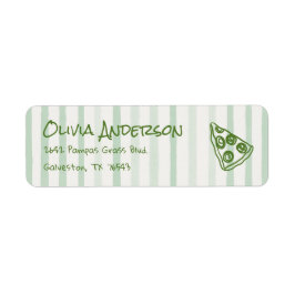 緑の描ピザ特別配送ベビーシャワー ラベル