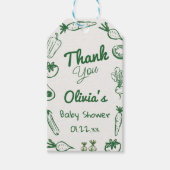 緑の描地元で育った野菜ベビーシャワー ギフトタグ (正面)
