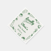 緑の描地元で育った野菜ベビーシャワー スタンダードカクテルナプキン (角)