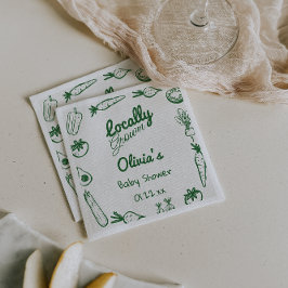 緑の描地元で育った野菜ベビーシャワー スタンダードカクテルナプキン