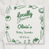 緑の描地元で育った野菜ベビーシャワー フェイバータグ (正面)