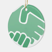 緑の握手 セラミックオーナメント (左)