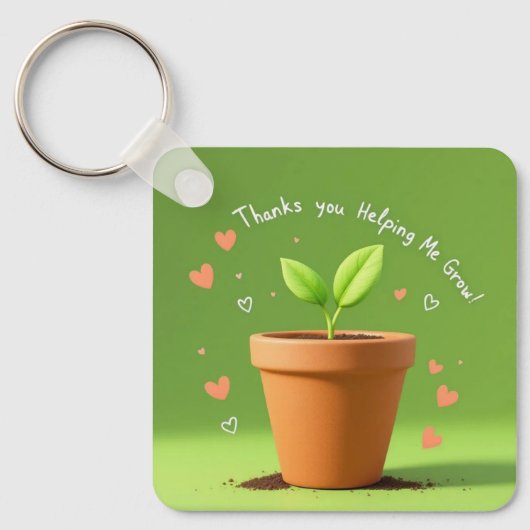 緑の放射感謝してい線 キーホルダー (正面)