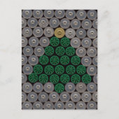 緑の散弾銃貝の木のクリスマスカード2 シーズンポストカード (正面)