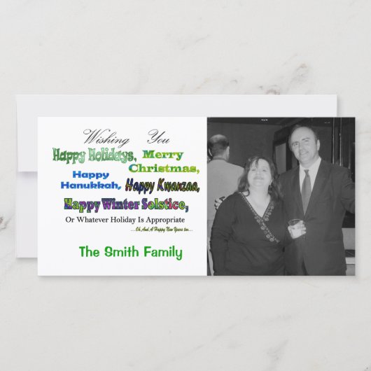 緑の数々のな休日の挨拶 シーズンカード (正面)