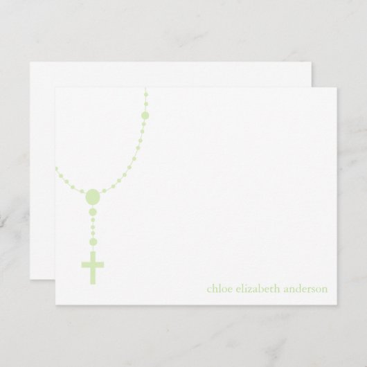 緑の数珠の洗礼はノート感謝していしています ノートカード (正面/裏面)