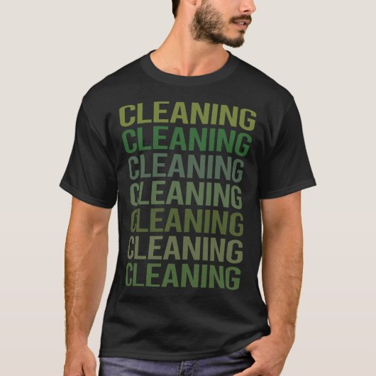 緑の文字クリーニング Tシャツ (正面)
