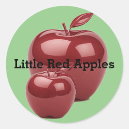 緑の文字赤りんごを削除または編集 ラウンドシール