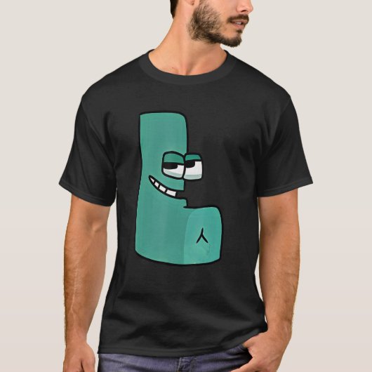 緑の文字Lアルファベットの伝承 Tシャツ (正面)