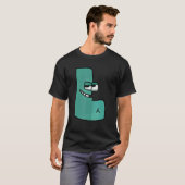 緑の文字Lアルファベットの伝承 Tシャツ (正面フル)