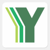 緑の文字Y スクエアシール (正面)