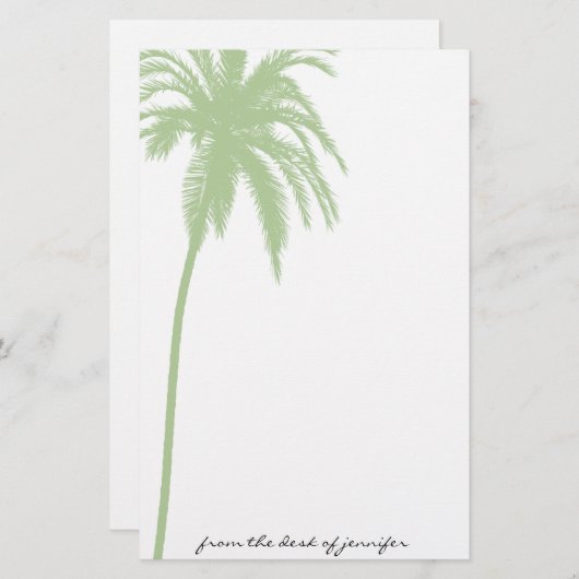 緑の文房具の熱帯楽園 便箋 (正面/裏面)