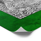 緑の斑模様のフレーム独自の写真を作成 ポスター (角)