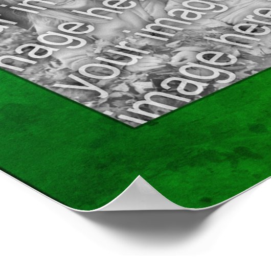 緑の斑模様のフレーム独自の写真を作成 ポスター (角)