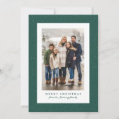 緑の斑点のフレーム シンプルなクリスマスの写真 シーズンカード (正面)