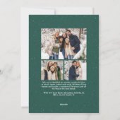 緑の斑点のフレーム シンプルなクリスマスの写真 シーズンカード (裏面)