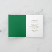 緑の斜ストライプ線の写真のモダン卒業 サンキューカード (内部)