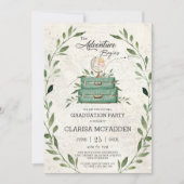 緑の新しい冒険が旅立ち卒業 招待状 (正面)