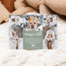 緑の新年レビュー5フォトコラージンググリッド シーズンカード