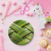 緑の新鮮な竹織物 ペーパープレート (パーティー)