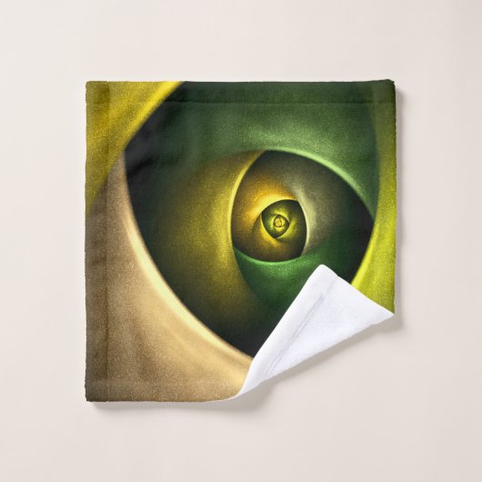 緑の旋回フローラモダン抽象芸術アートパターン#23 ウォッシュタオル (ウォッシュタオル)