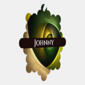 緑の旋回フローラモダン抽象芸術アートパターン#23 オーナメントカード (右)