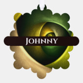 緑の旋回フローラモダン抽象芸術アートパターン#23 オーナメントカード (裏面)