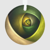 緑の旋回フローラモダン抽象芸術アートパターン#23 オーナメント (裏面)