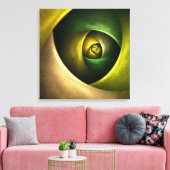 緑の旋回フローラモダン抽象芸術アートパターン#23 キャンバスプリント (インサイチュ (リビング))