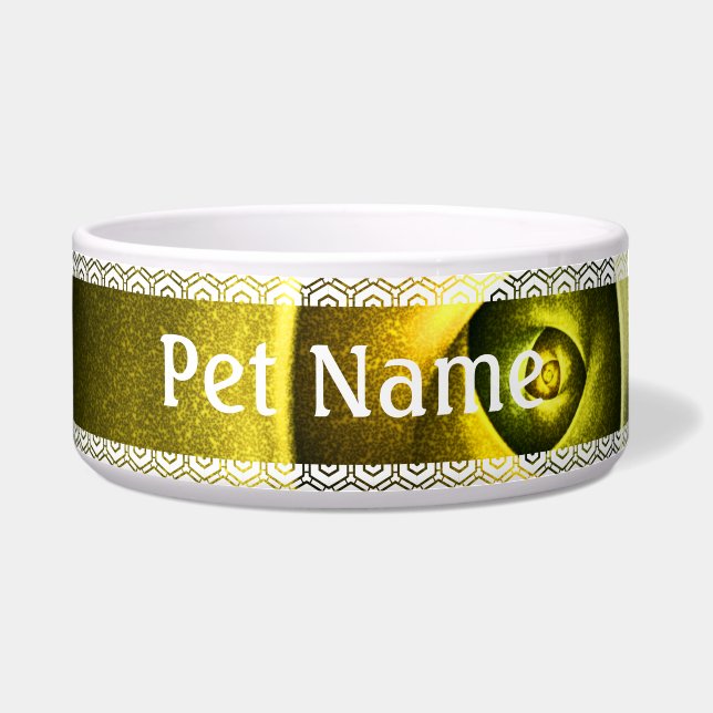 緑の旋回フローラモダン抽象芸術アートパターン#23 ボウル (正面)