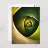 緑の旋回フローラモダン抽象芸術アートパターン#23 ポストカード (正面/裏面)