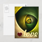 緑の旋回フローラモダン抽象芸術アートパターン#23 ポストカード (正面/裏面)