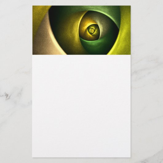緑の旋回フローラモダン抽象芸術アートパターン#23 便箋 (正面)