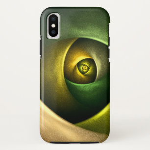 緑の旋回フローラモダン抽象芸術アートパターン#23 iPhone X ケース