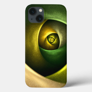 緑の旋回フローラモダン抽象芸術アートパターン#23 iPhone 13ケース
