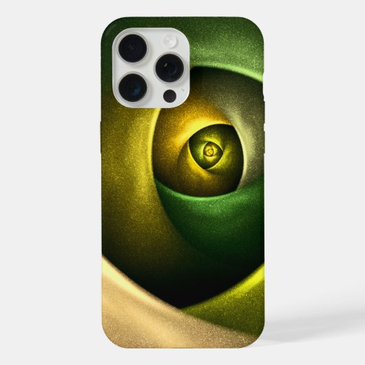 緑の旋回フローラモダン抽象芸術アートパターン#23 iPhoneケース (裏面)