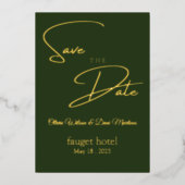 緑の日にぴったりなエレガントなデザイン 箔招待状 (正面)