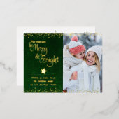 緑の日は明メリーるいスクリプトの写真の実在金ゴールド 箔シーズンポストカード (正面/裏面)