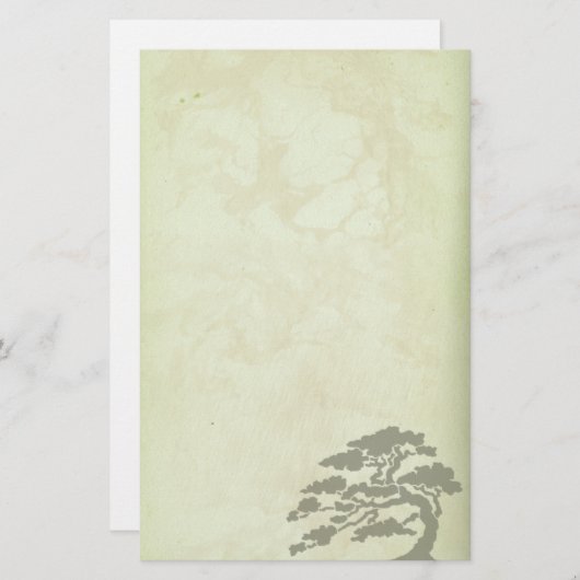 緑の旧式な再生の文房具 便箋 (正面/裏面)