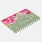 緑の明るい赤紫色フローラ水結婚色 ゲストブック (コーナー)