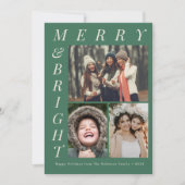 緑の明エレガントるいメリー文字クリスマス シーズンカード (正面)