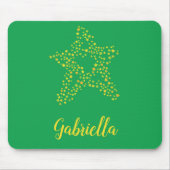 緑の星に黄色い星 マウスパッド (正面)