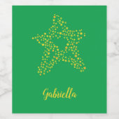 緑の星に黄色い星 ワインラベル (シングルラベル)